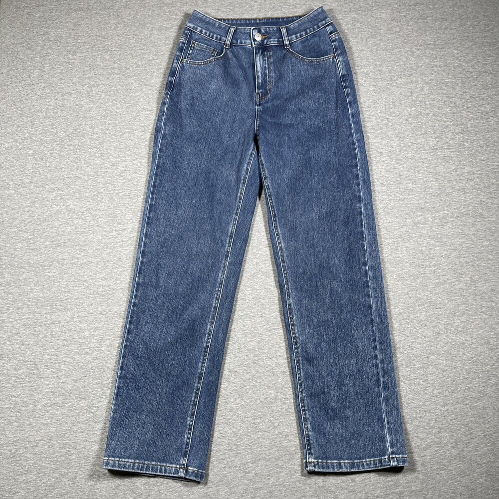 Halara Jeans Womens XS Blue Straight Mid Rise Denim Medium Wash